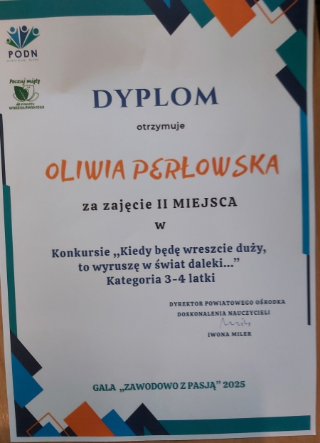 Nagroda w konkursie plastycznym