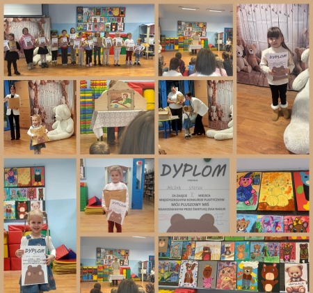 Nagrodzeni w Międzyszkolnym Konkursie Plastycznym '' Mój Pluszowy Miś''