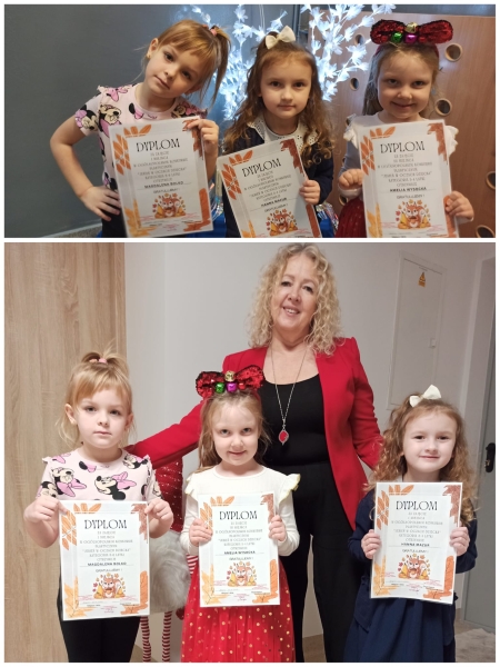 Nagrodzeni w Ogólnopolskim Konkursie Plastycznym „Jesień w oczach dziecka”.