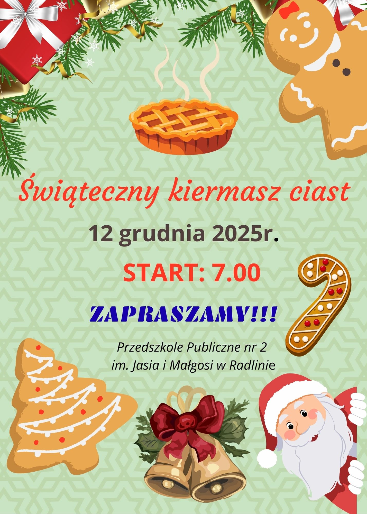 Zapraszamy na świąteczny kiermasz ciast