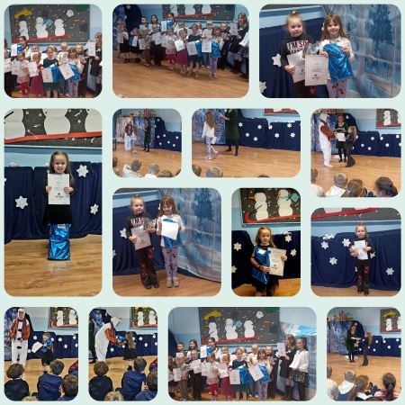 Nagrodzeni w międzyszkolnym konkursie plastycznym '' W Bałwankowie''