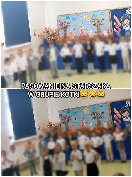 Pasowania na Starszaka w grupie Kotki.